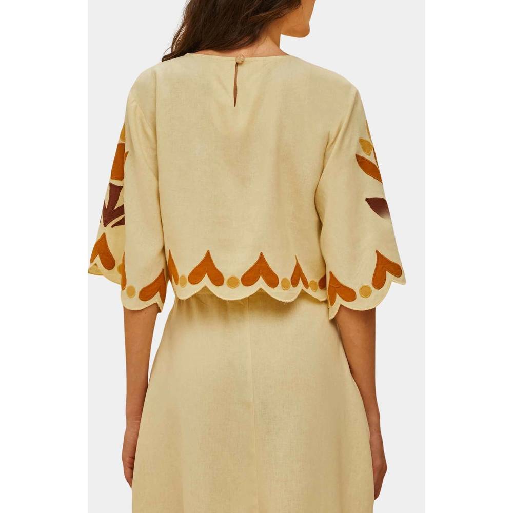 NEW FARM RIO summer cutwork blouse in sand - Picture 2 of 3